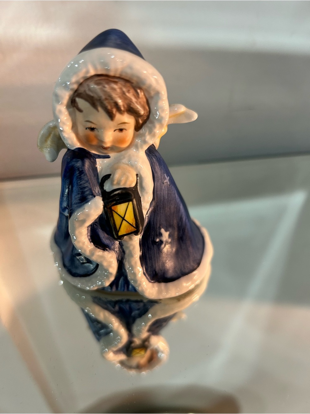 Vintage Goebel Christmas Angel Figurine with Lantern - Decorative Home Art